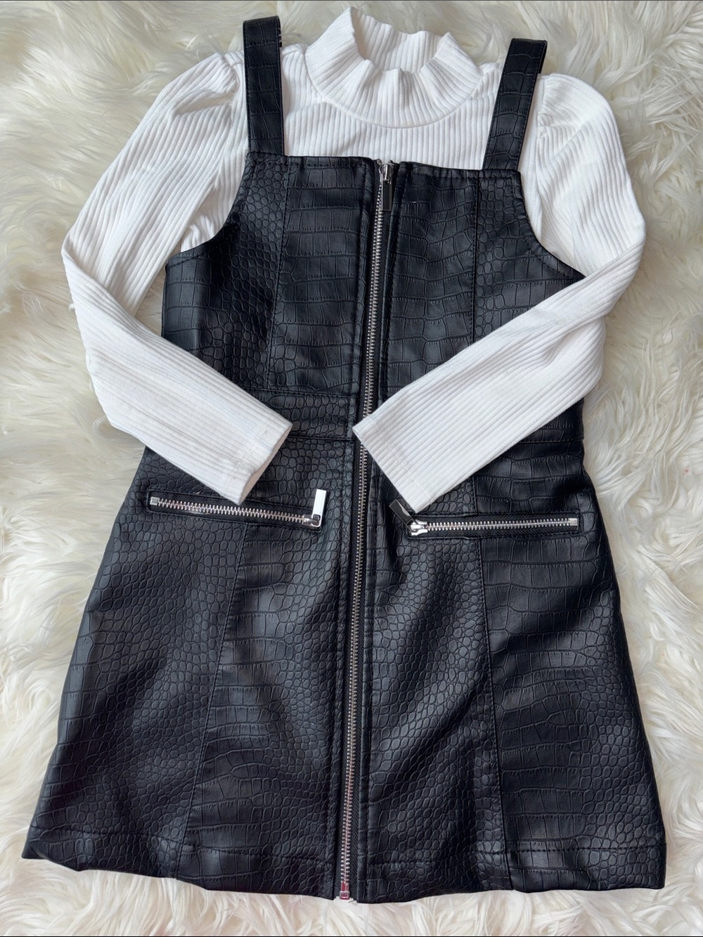 Sincerely Jules girls pleather dress and unattached top